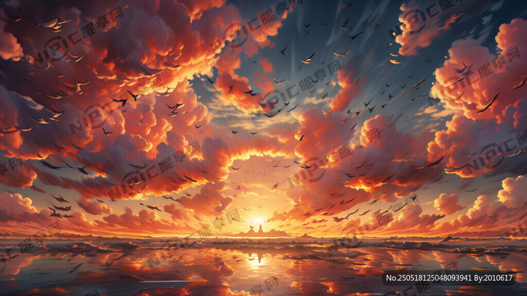 火烧云 烈日 大雁