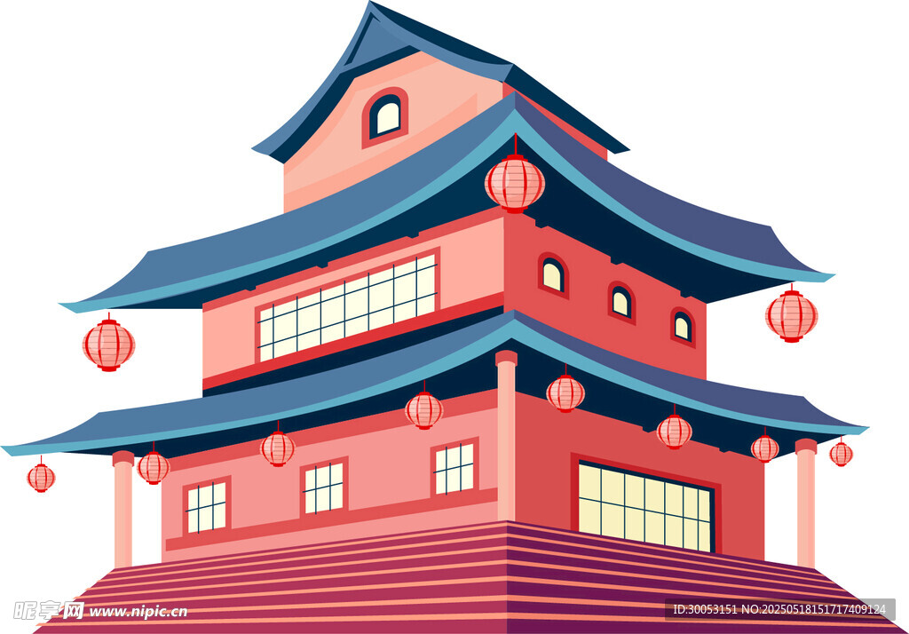 中式传统多层古建筑