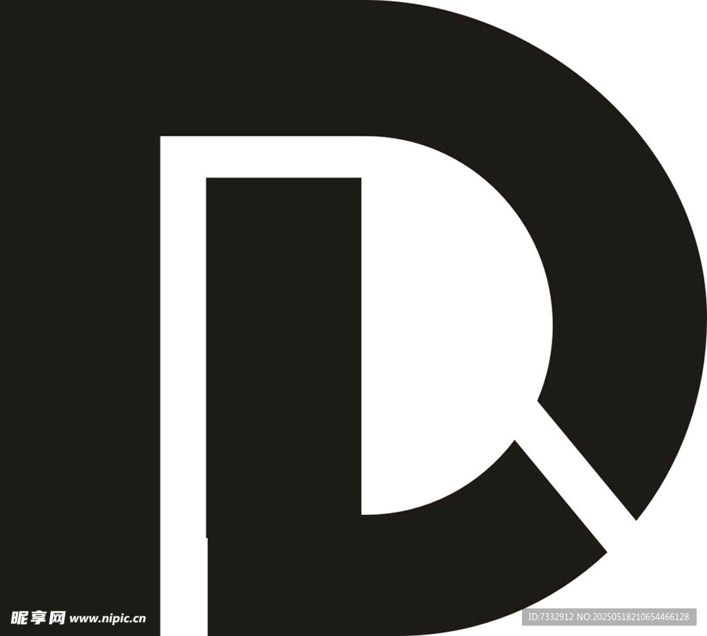 简约黑白字母D标志设计