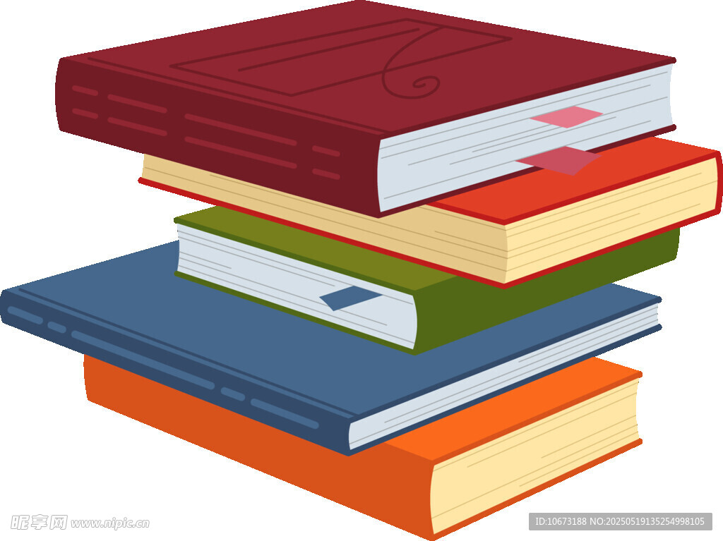 多彩书籍堆叠