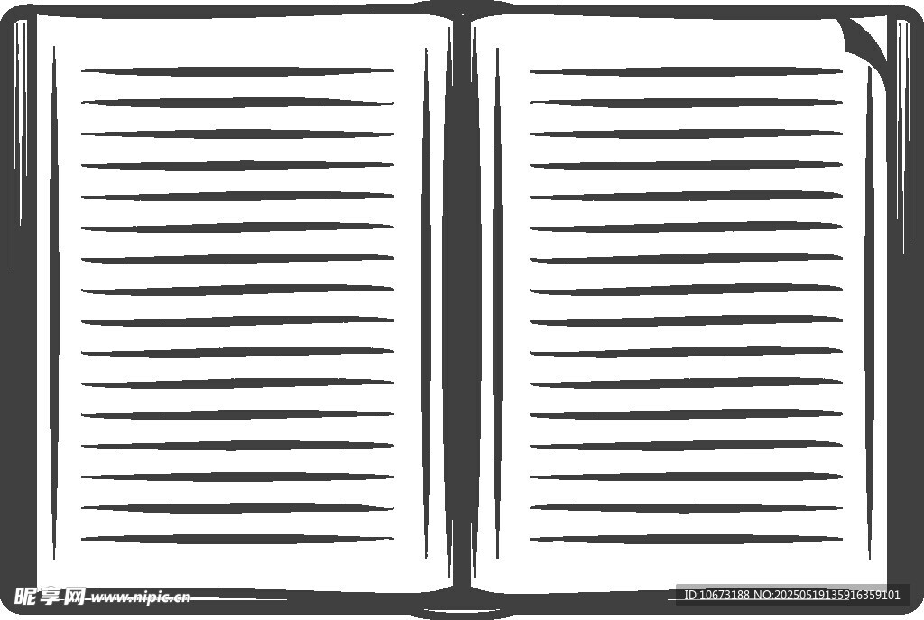 翻开的空白书籍