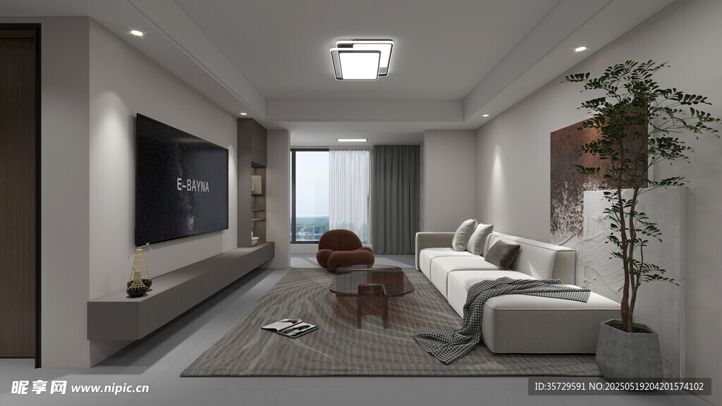 现代简约风客厅室内场景