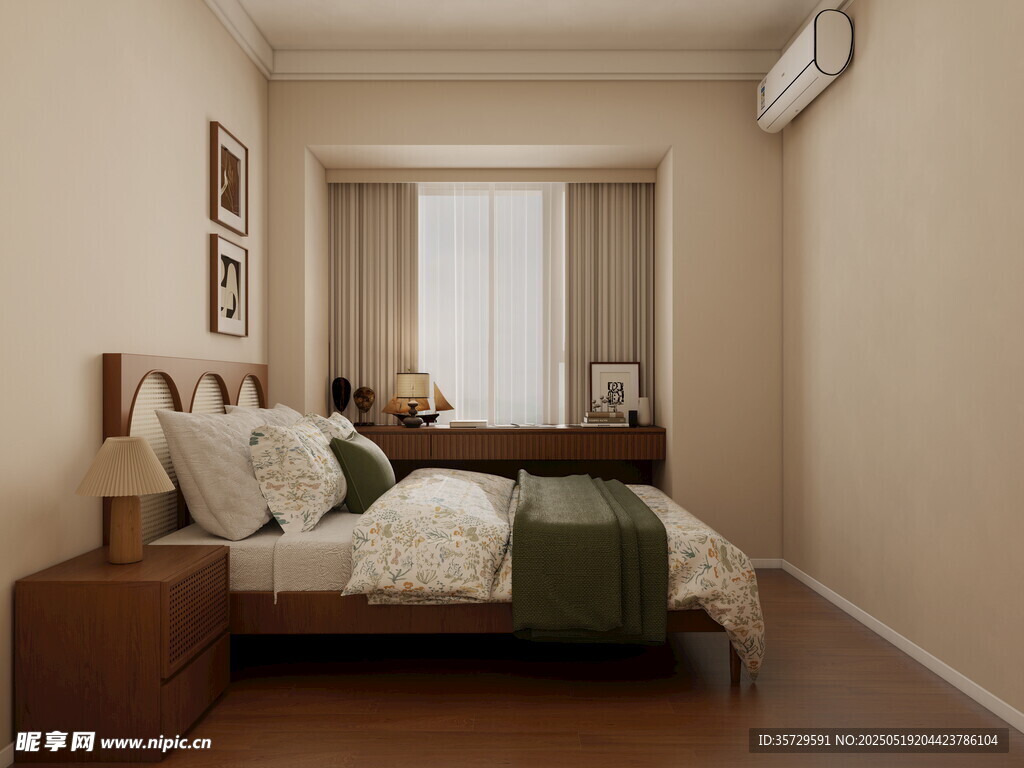 简约温馨卧室室内场景