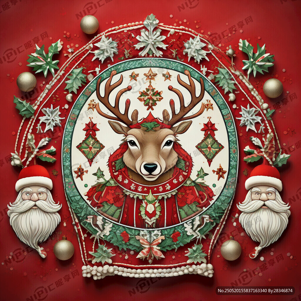 圣诞元素围巾 需要有圣诞老人