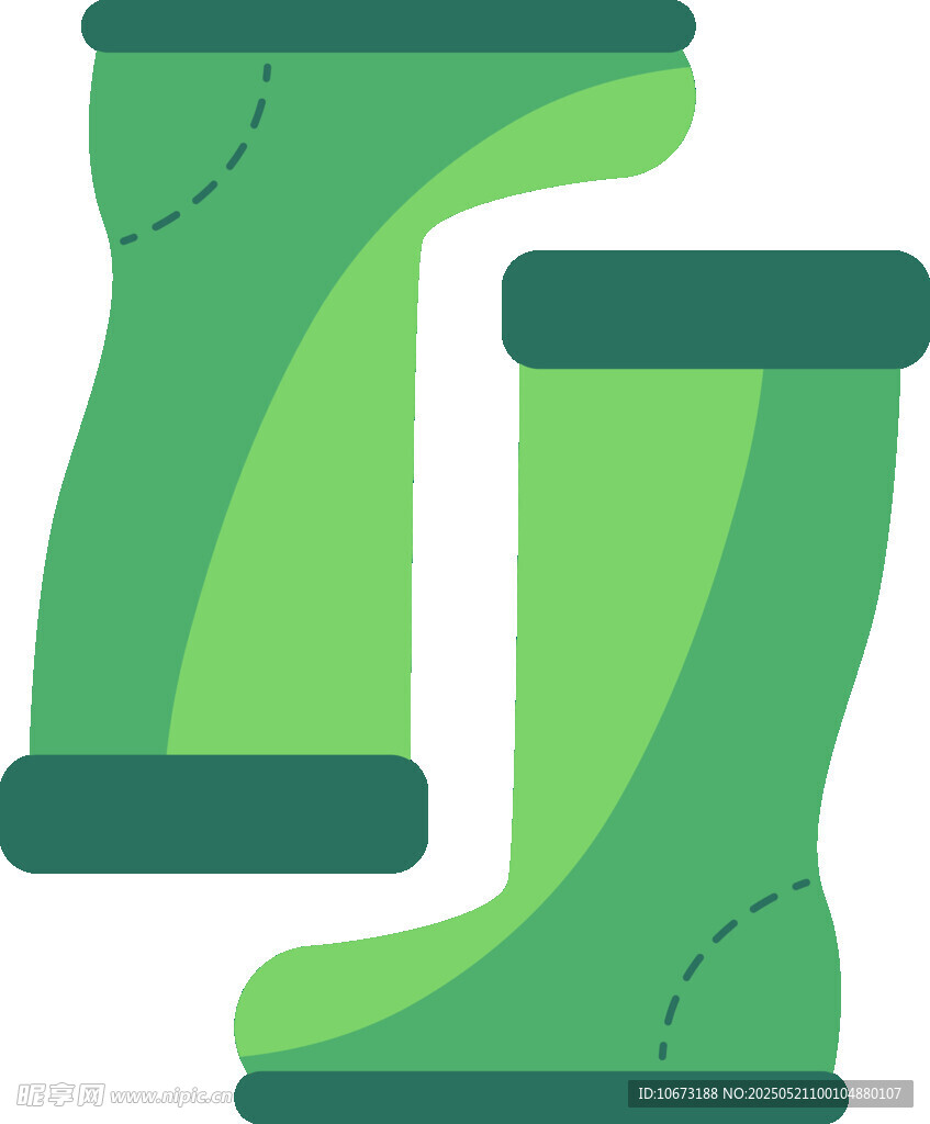 绿色雨靴插画