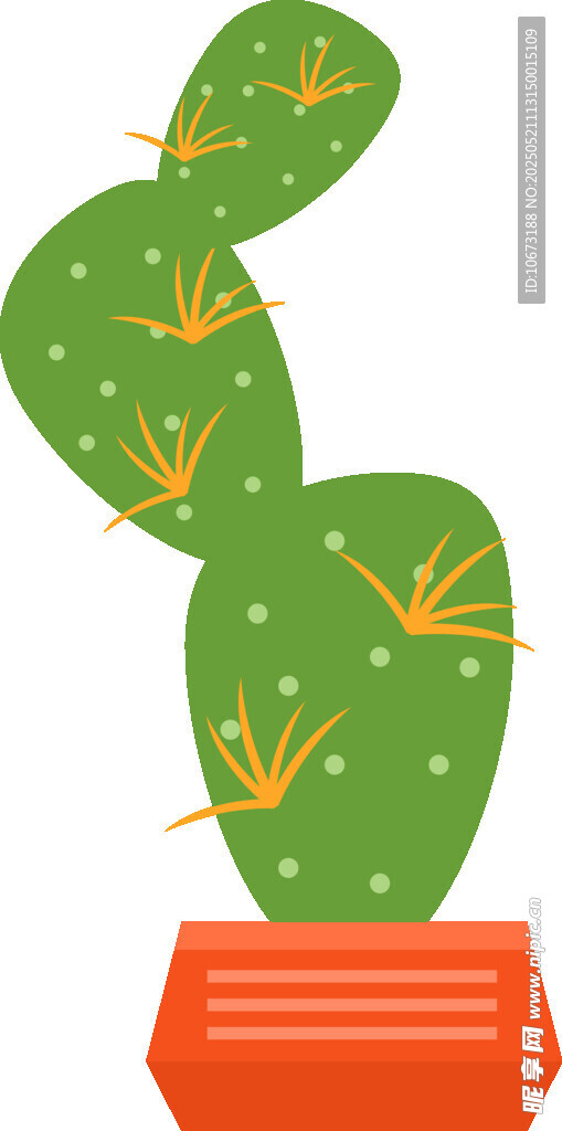 盆栽仙人掌插画