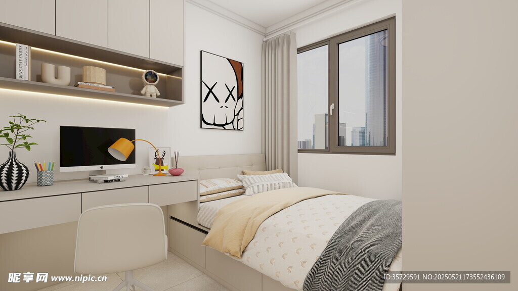 简约现代风温馨卧室空间