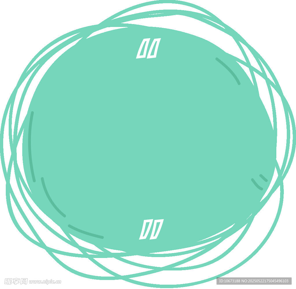浅绿色手绘线条圆形图案