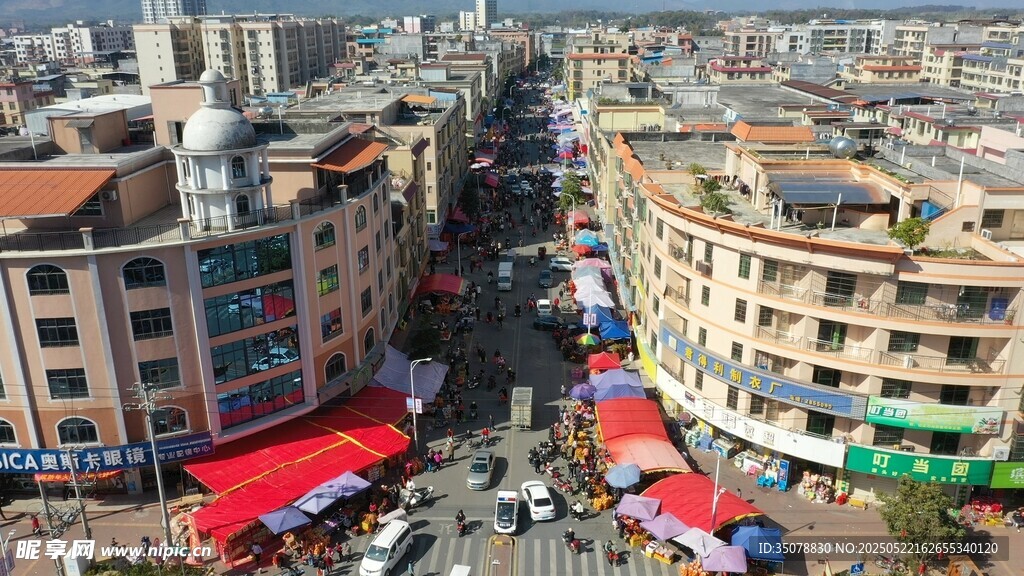 英德浛洸街道热闹景象