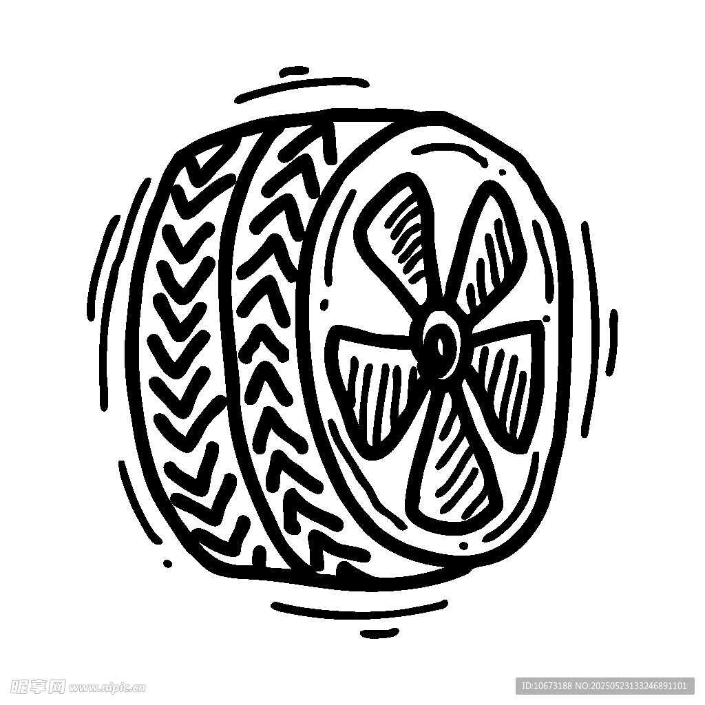 手绘汽车轮胎图案设计