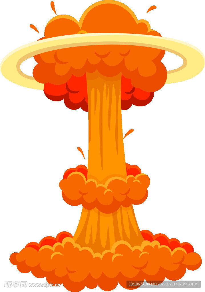 卡通风格核爆炸场景图