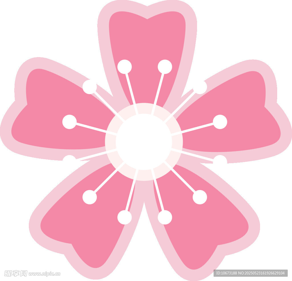 粉色心形花瓣花朵图案