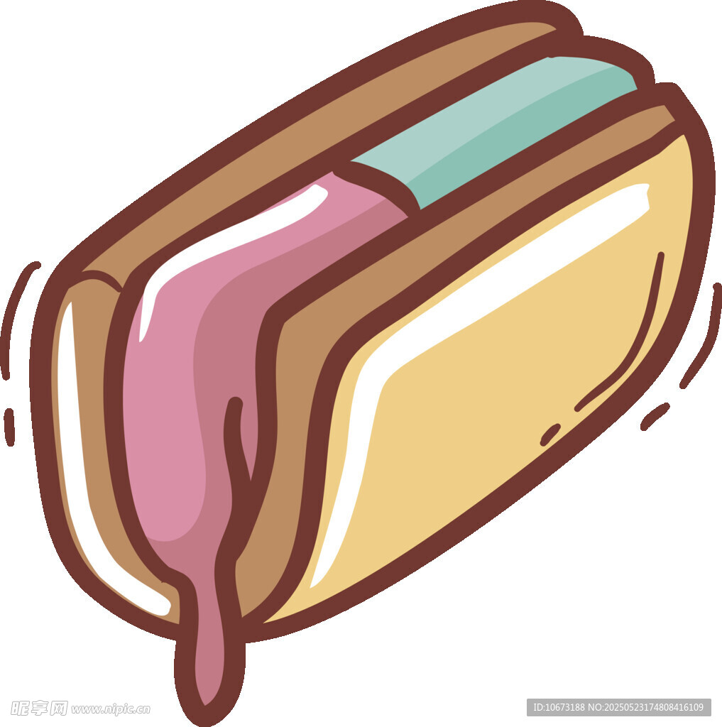 卡通风格美味夹心甜点