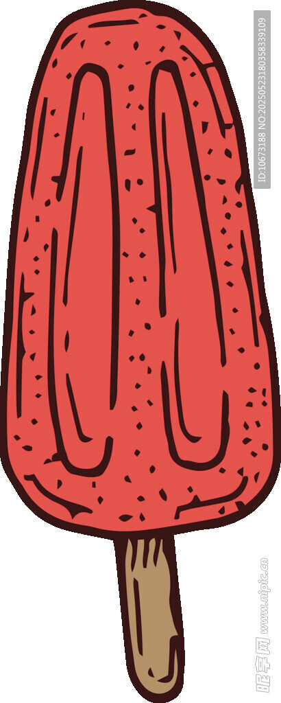 卡通红色冰棍插画