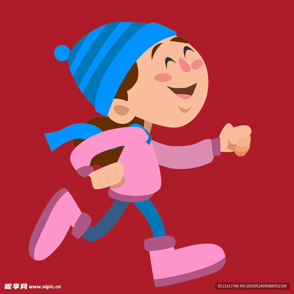 奔跑的快乐小孩