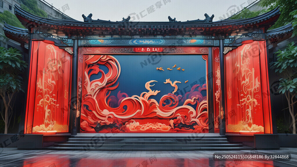 立面墙体 舞台 新中式 美陈