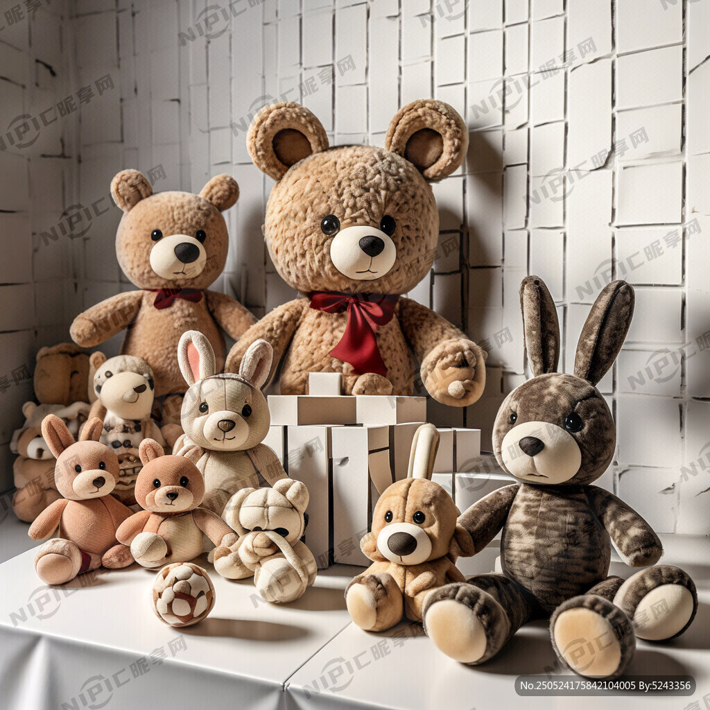 这幅图片展示了一系列立体效果毛