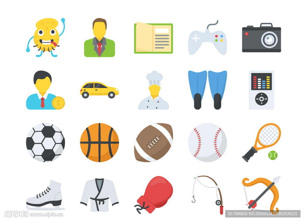 多样休闲娱乐运动图标