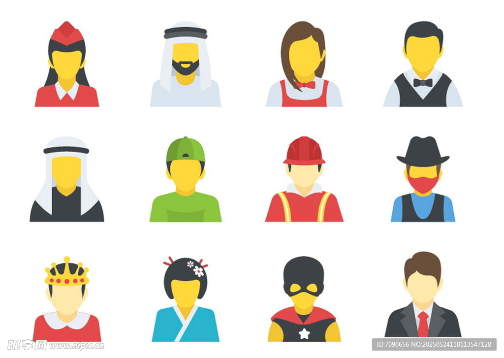 多样职业人物头像集合