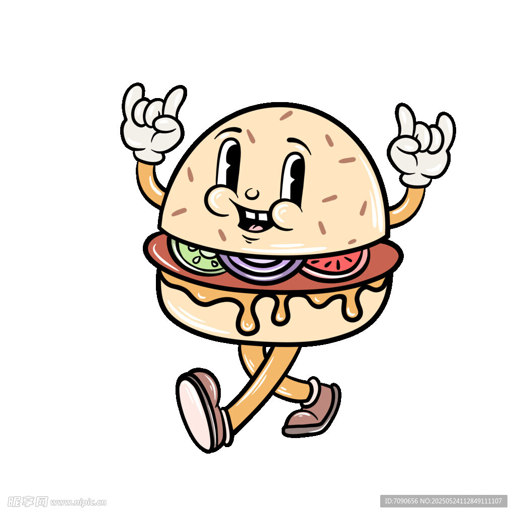 奔跑的卡通汉堡