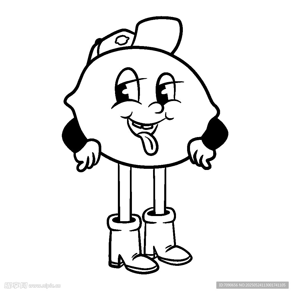 卡通柠檬角色俏皮形象