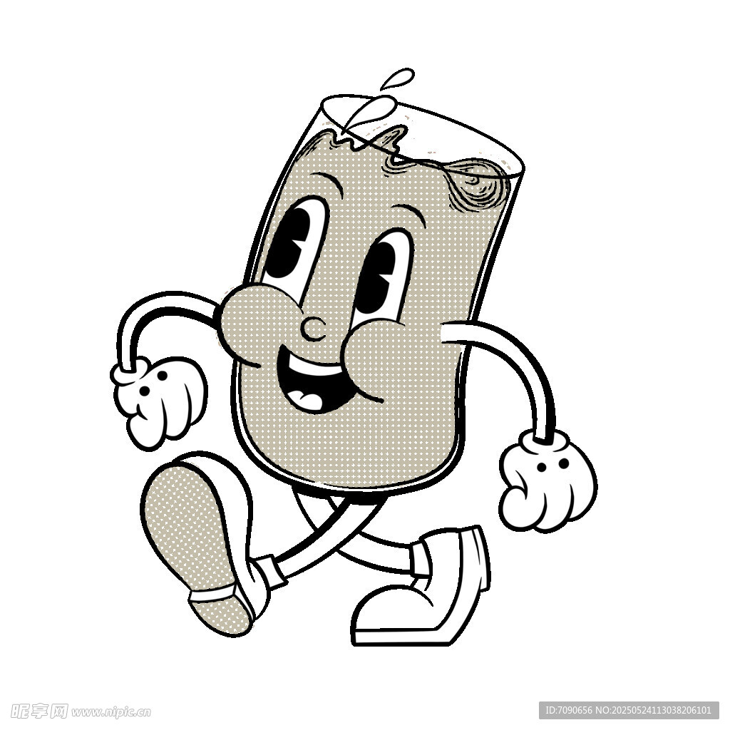 奔跑的卡通易拉罐