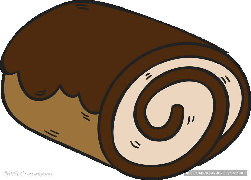 卡通巧克力奶油蛋糕卷