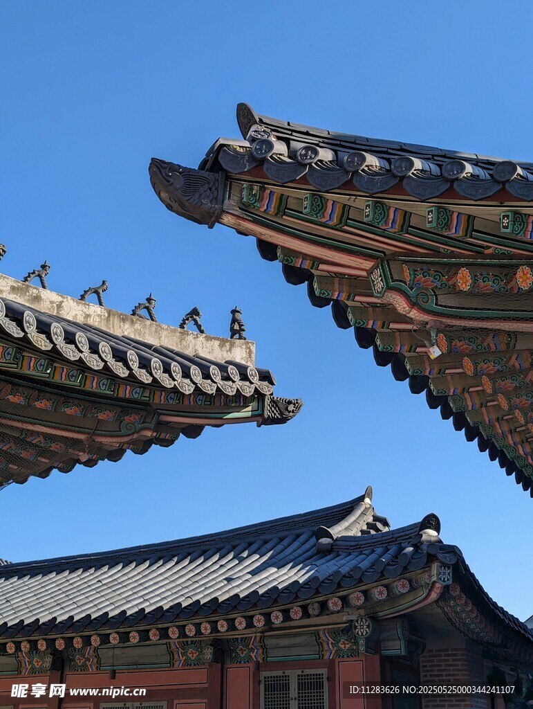 中式古建筑屋檐特写