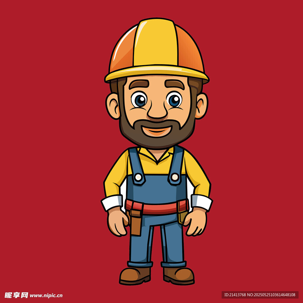 可爱的建筑工人形象