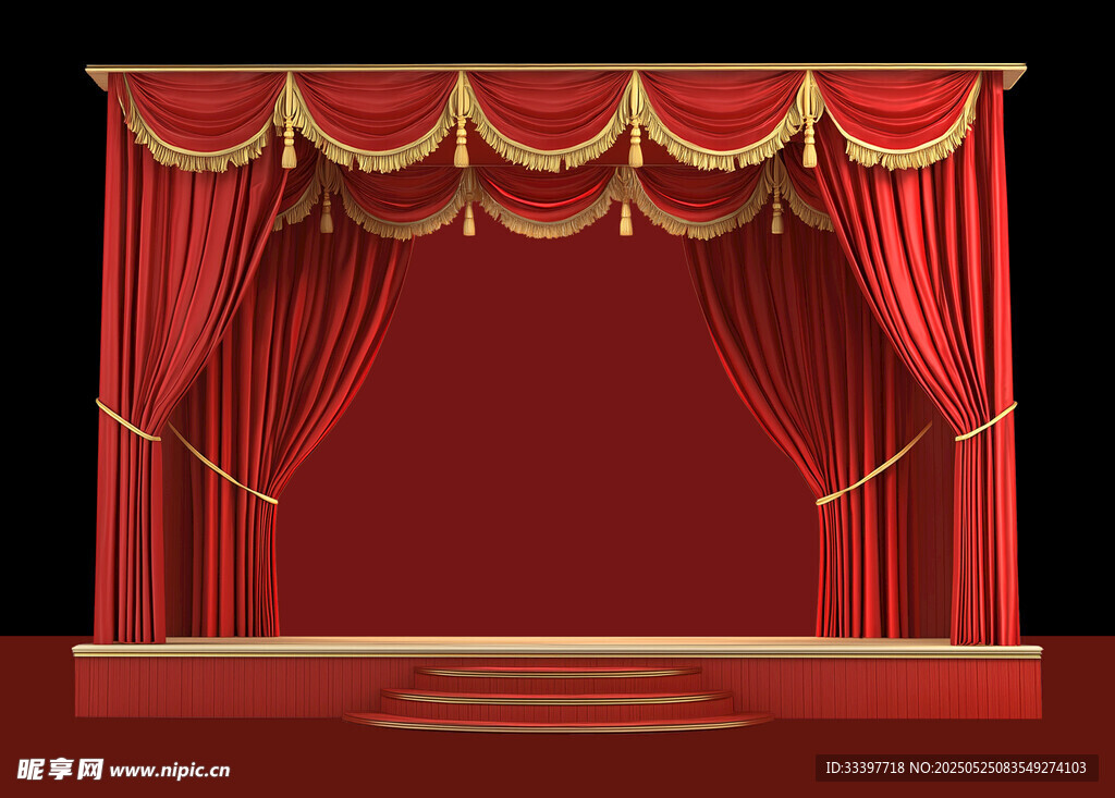 红色舞台幕布