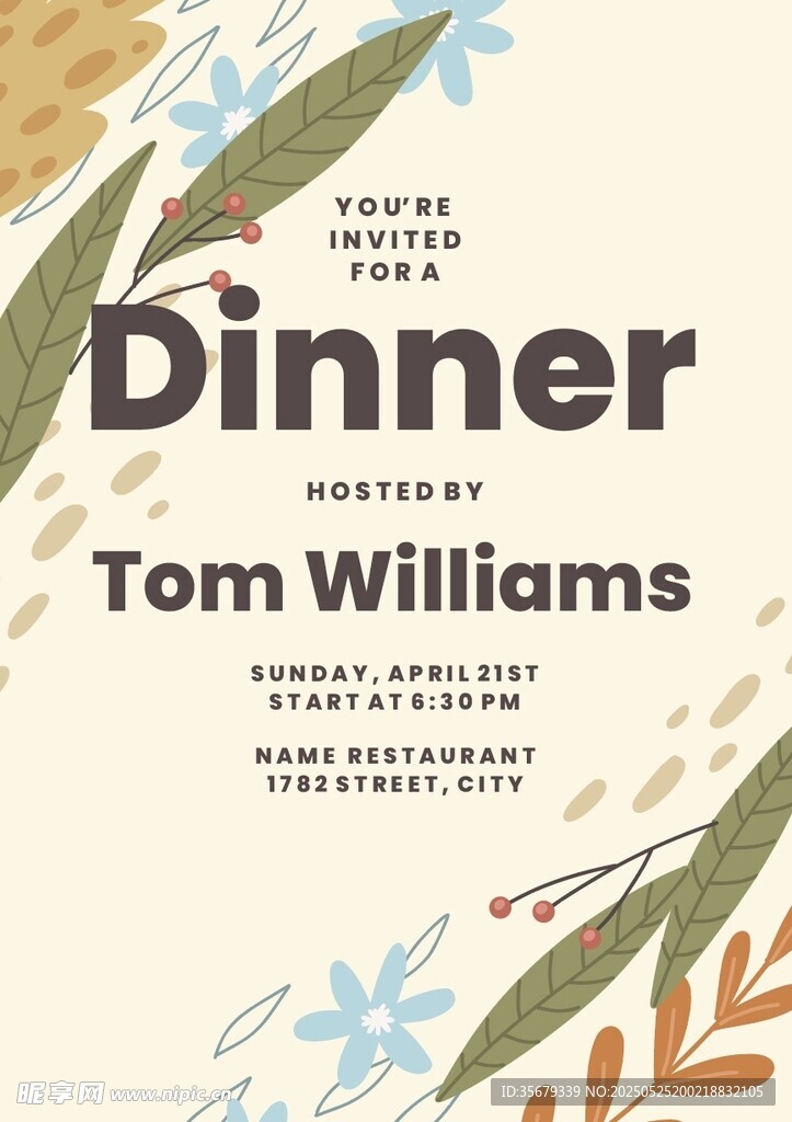 晚餐书籍封面设计