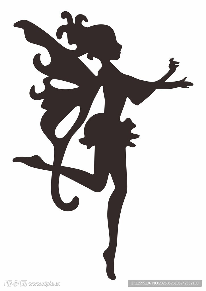 飞舞的精灵仙女剪影