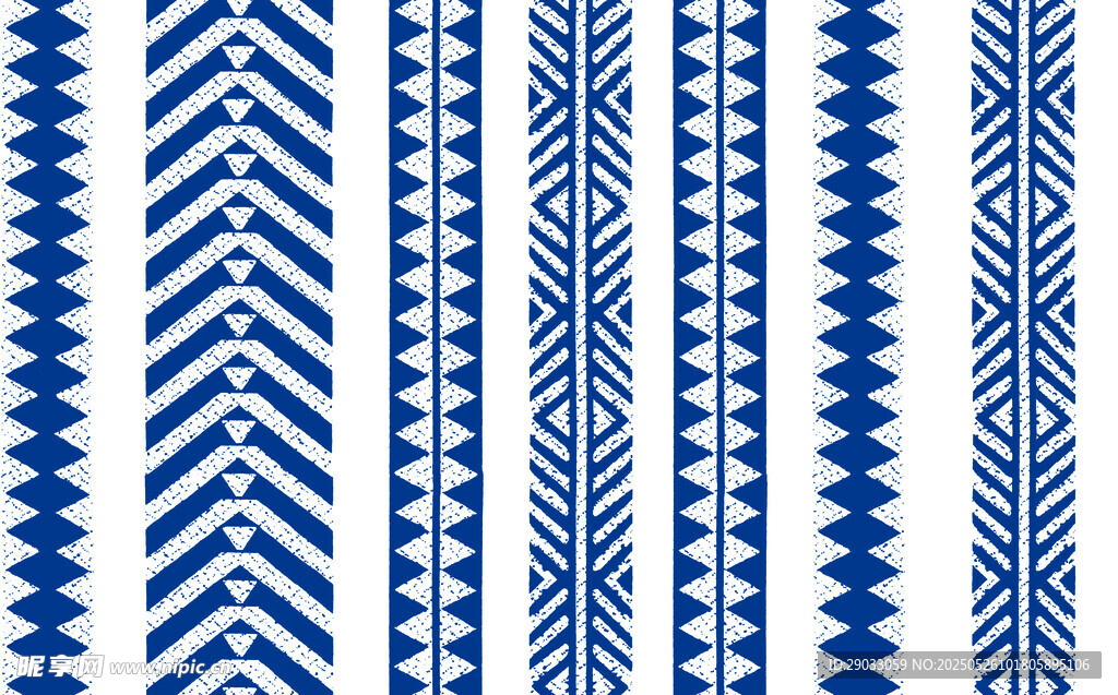 蓝白几何条纹图案设计