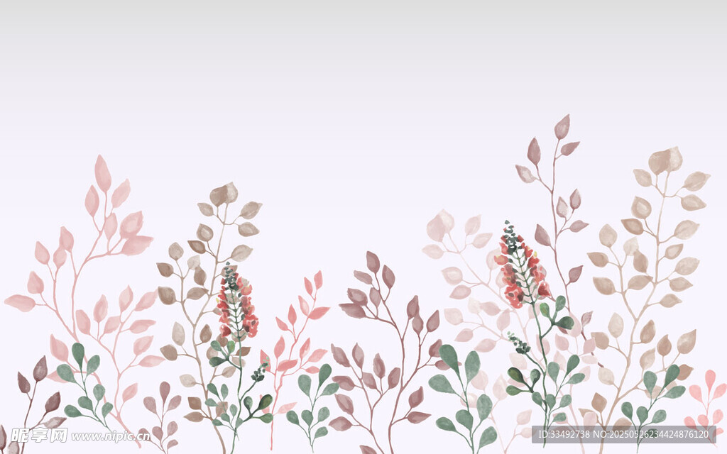 手绘花卉边框装饰图案