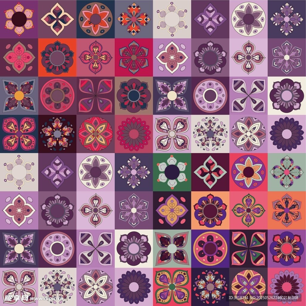 多彩几何图案拼接装饰图