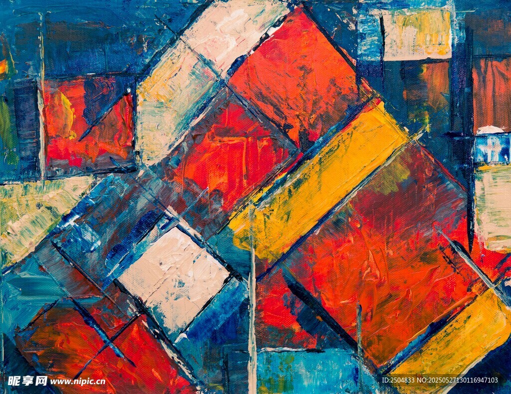 抽象几何色彩拼接画作