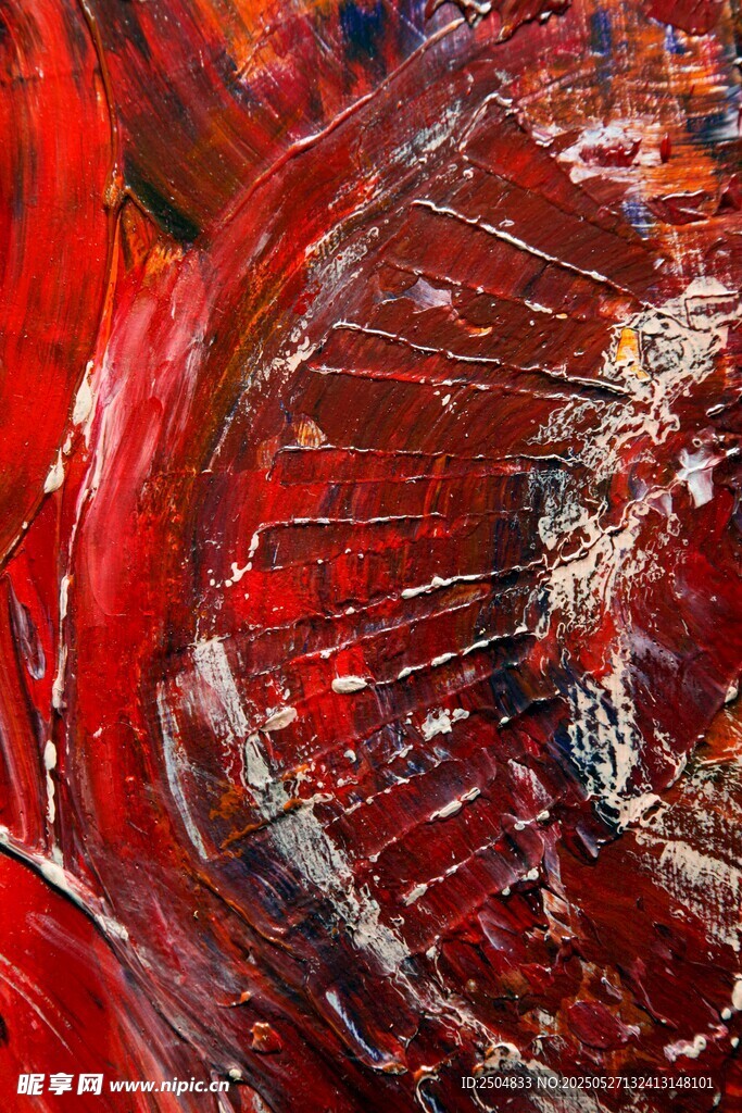 红色抽象艺术纹理画作
