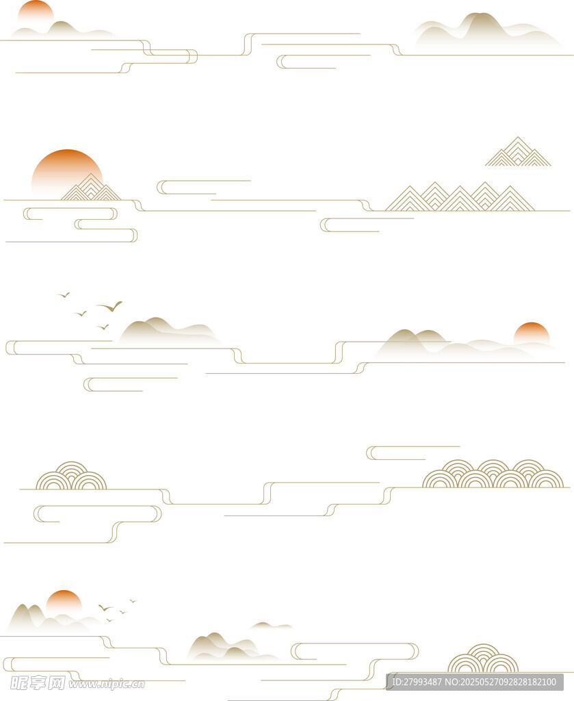 中国风素材祥云花纹