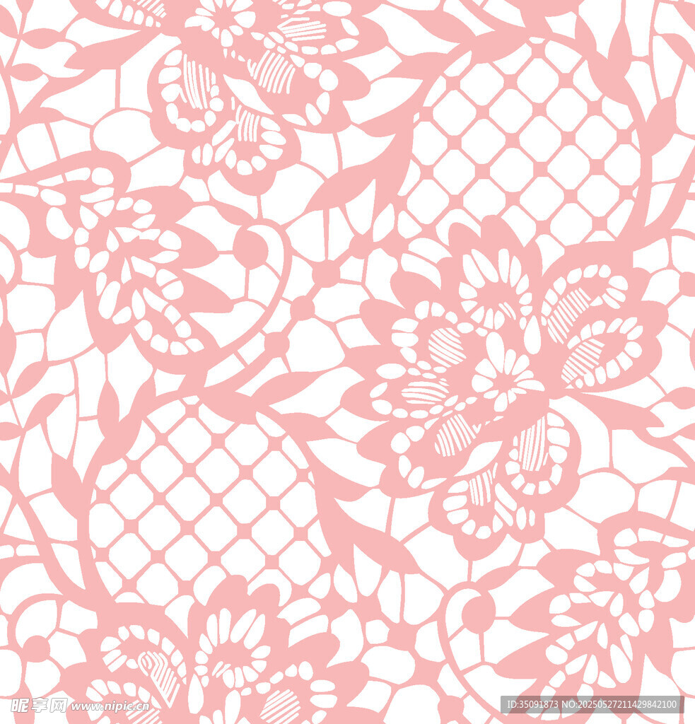 粉色蕾丝花纹图案设计