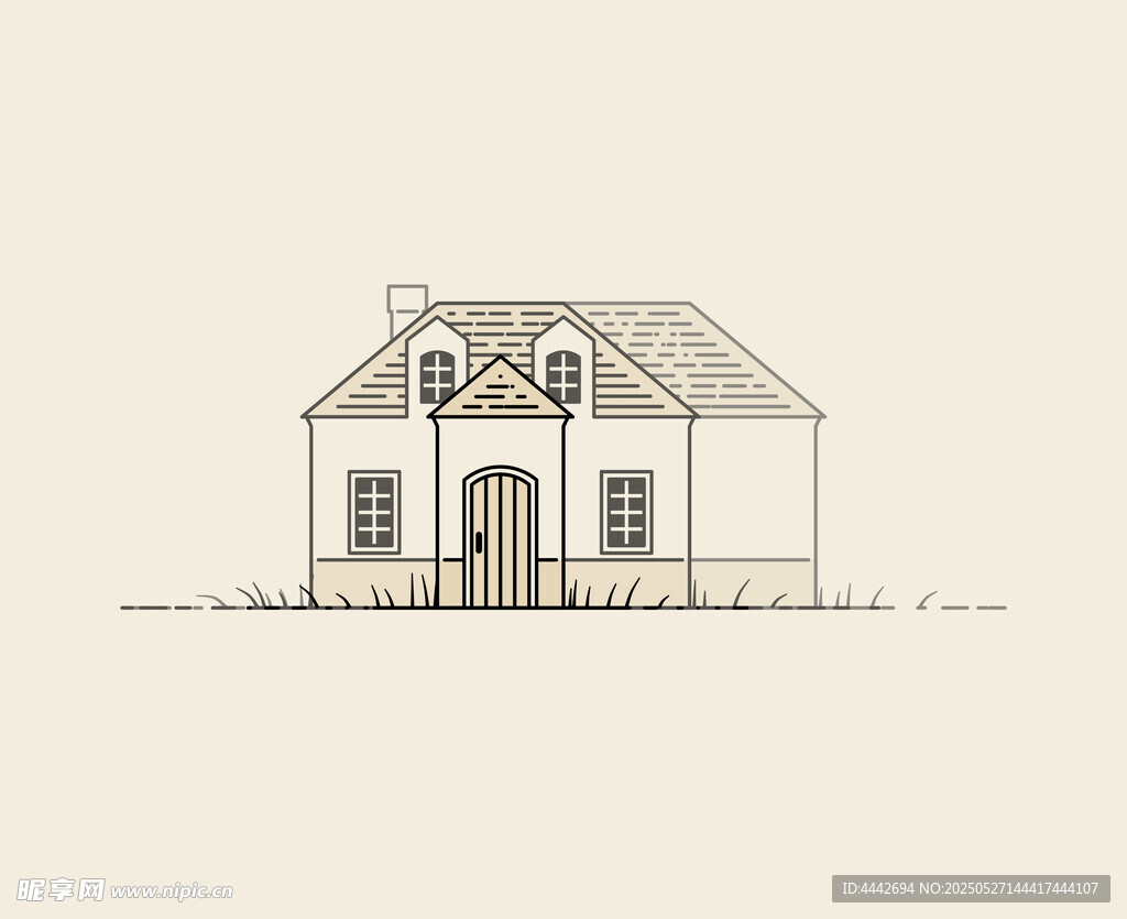 简约欧式风格房屋线稿图