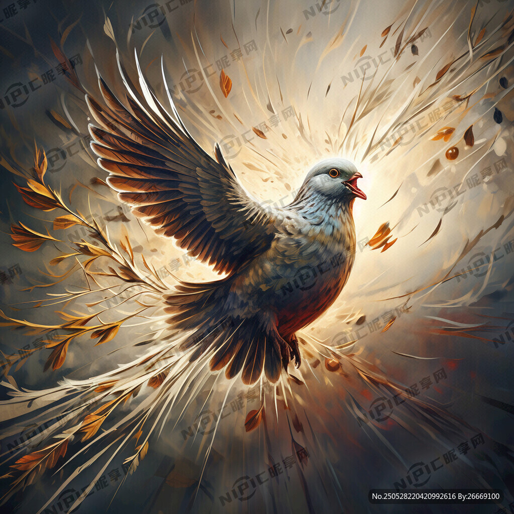 和平鸽和橄榄枝 光明的样子
