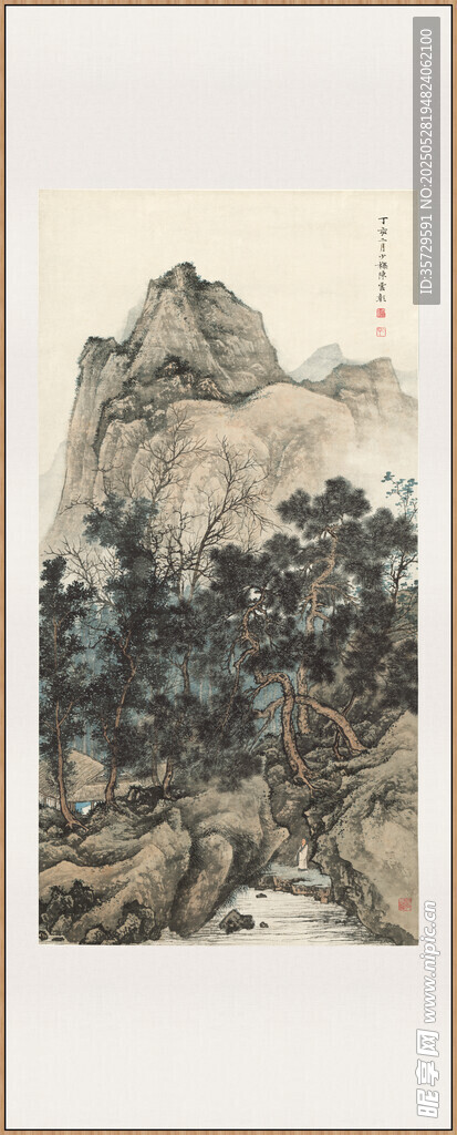 近现代 陈少梅 山水图