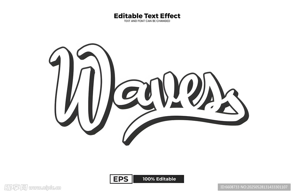 手写风格Waves艺术字体