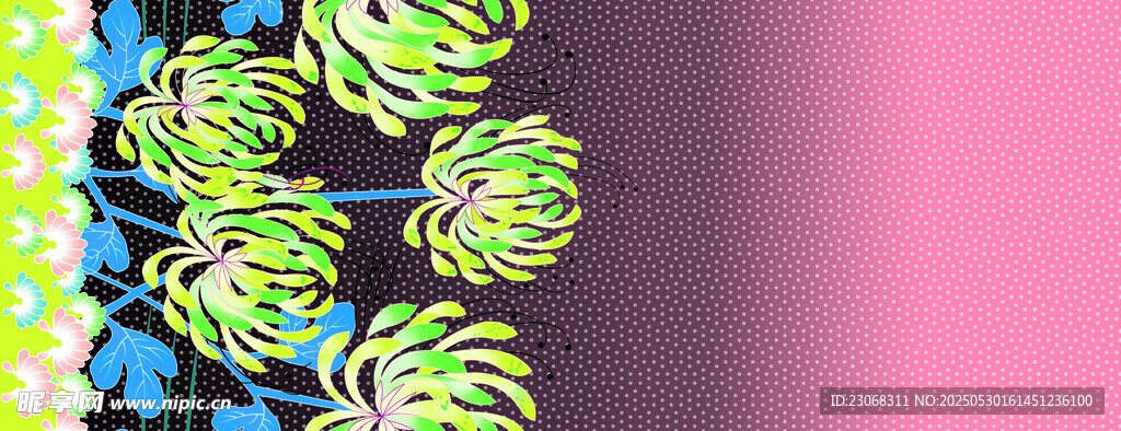 多彩仙人掌插画背景图