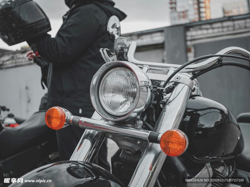 酷炫摩托车特写