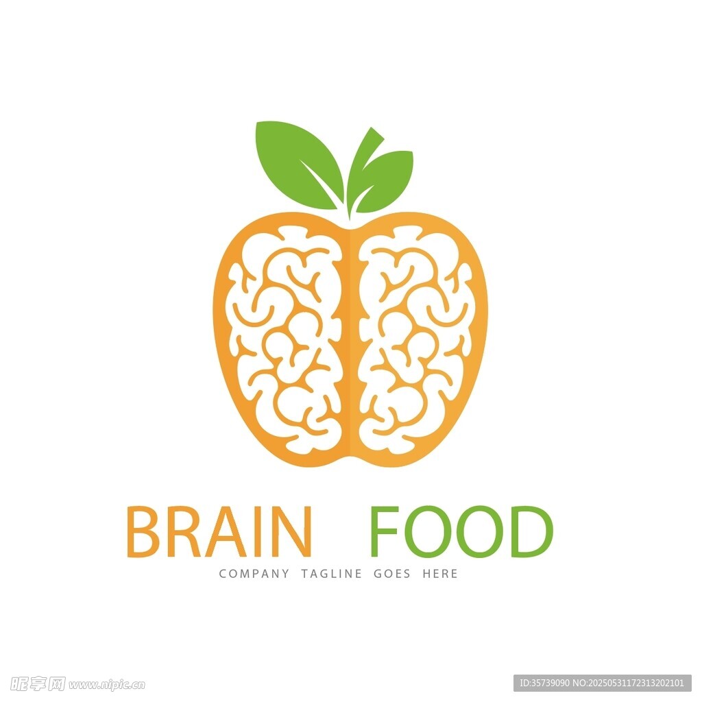 大脑食物标志设计