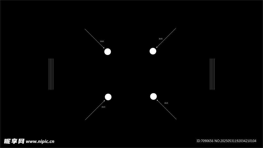 黑色背景下的发光几何图案