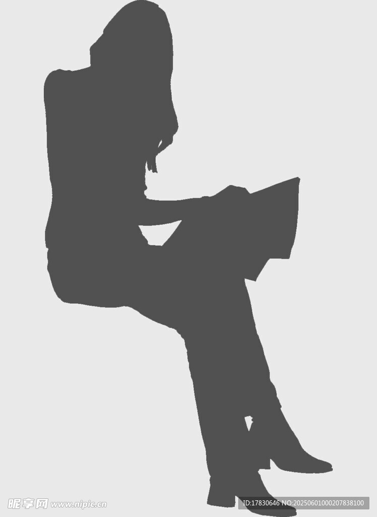 女子静坐阅读剪影