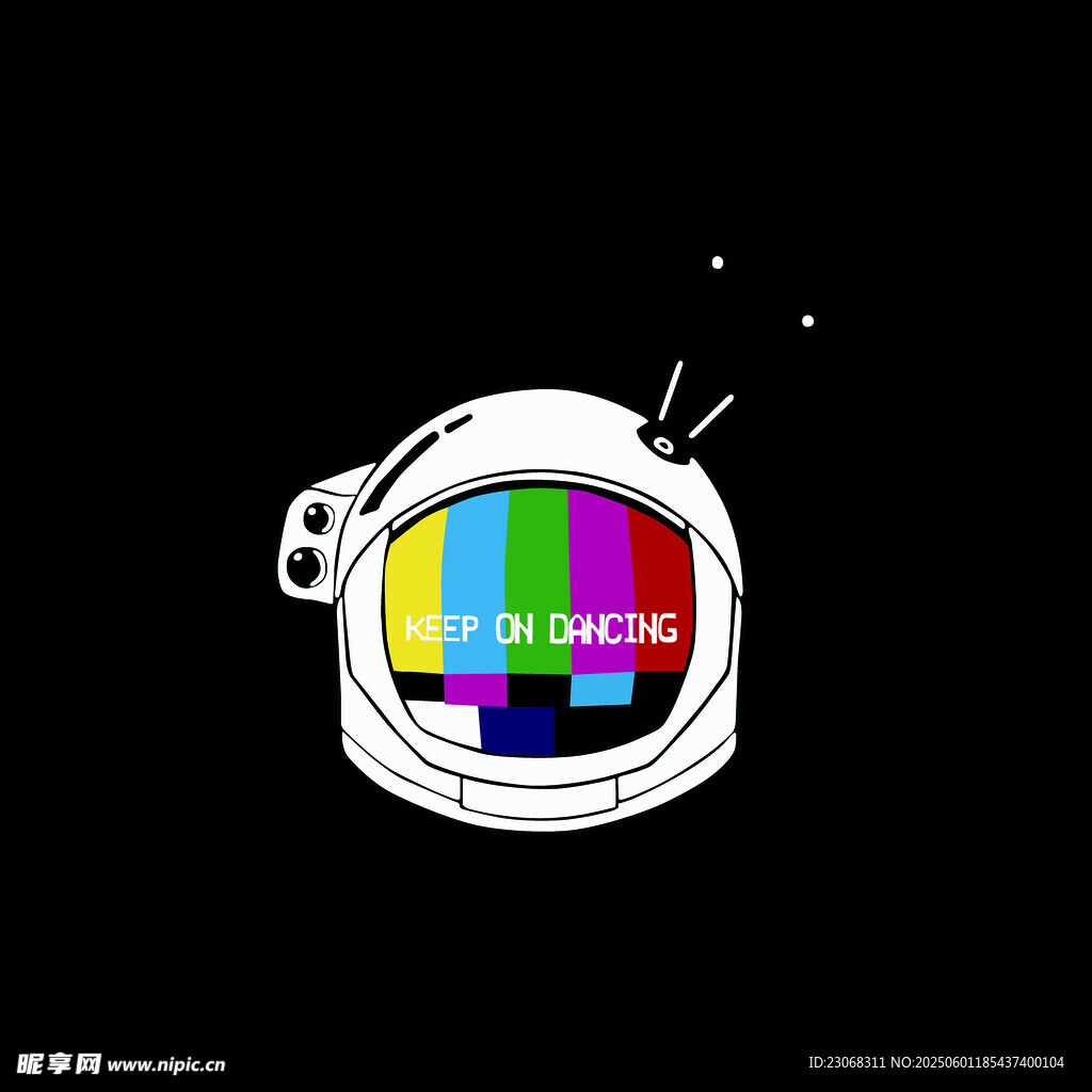 太空头盔中的彩色电视画面