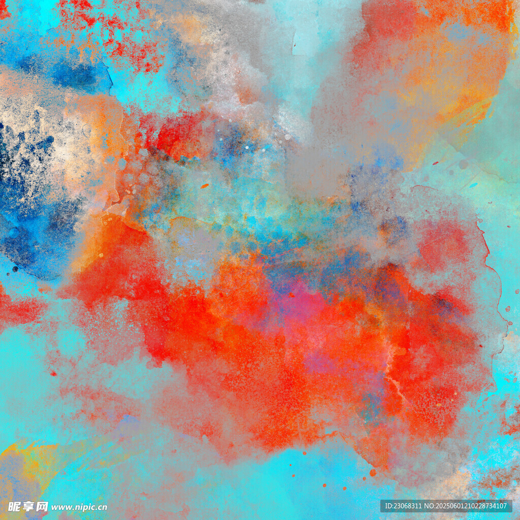 抽象多彩水彩艺术画面